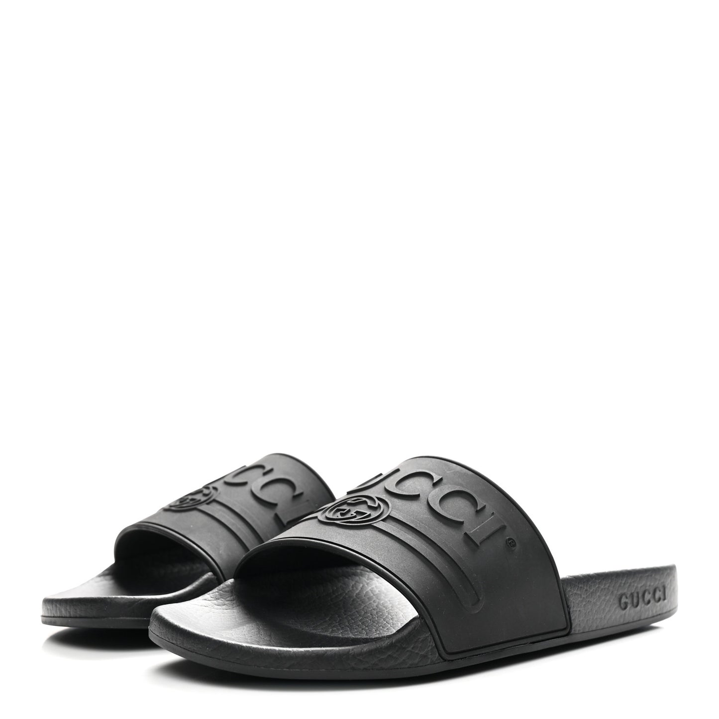Rubber Womens Logo Slide Sandals 38 Black