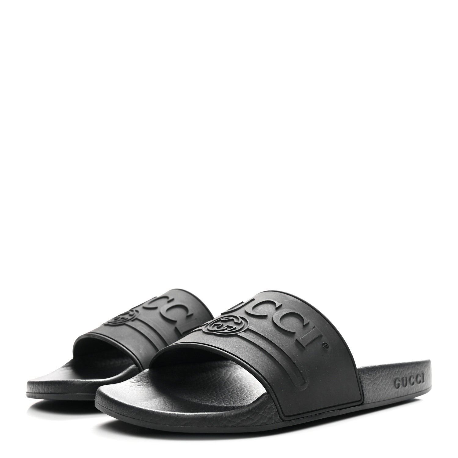 Gucci Rubber Womens Logo Slide Sandals 38 Black 4 of 10