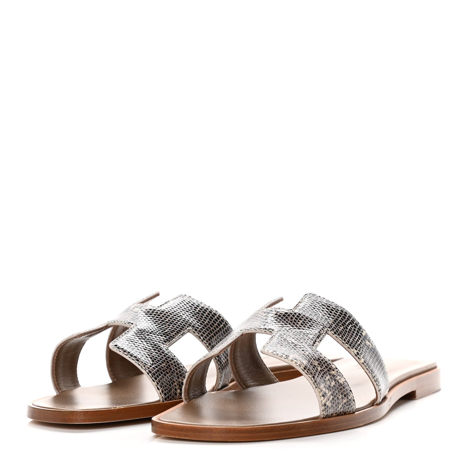 Hermes Lizard Oran Sandals 37 Ombre 3 of 10