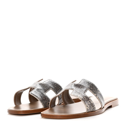 Hermes Lizard Oran Sandals 37 Ombre 3 of 10