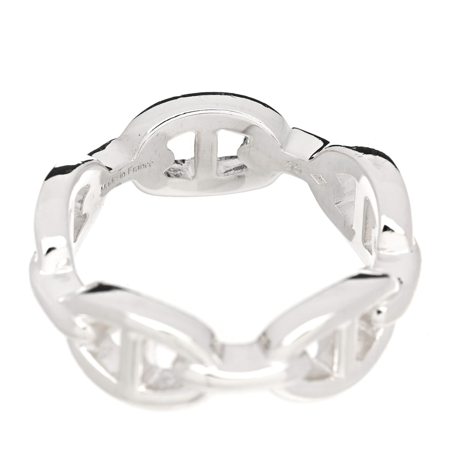 Sterling Silver PM Chaine d'Ancre Enchainee Band Ring 55 7.25