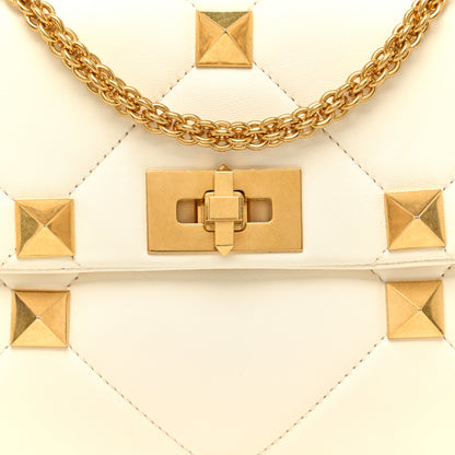 Valentino Garavani Nappa Large Roman Stud Shoulder Bag Ivory 6 of 18