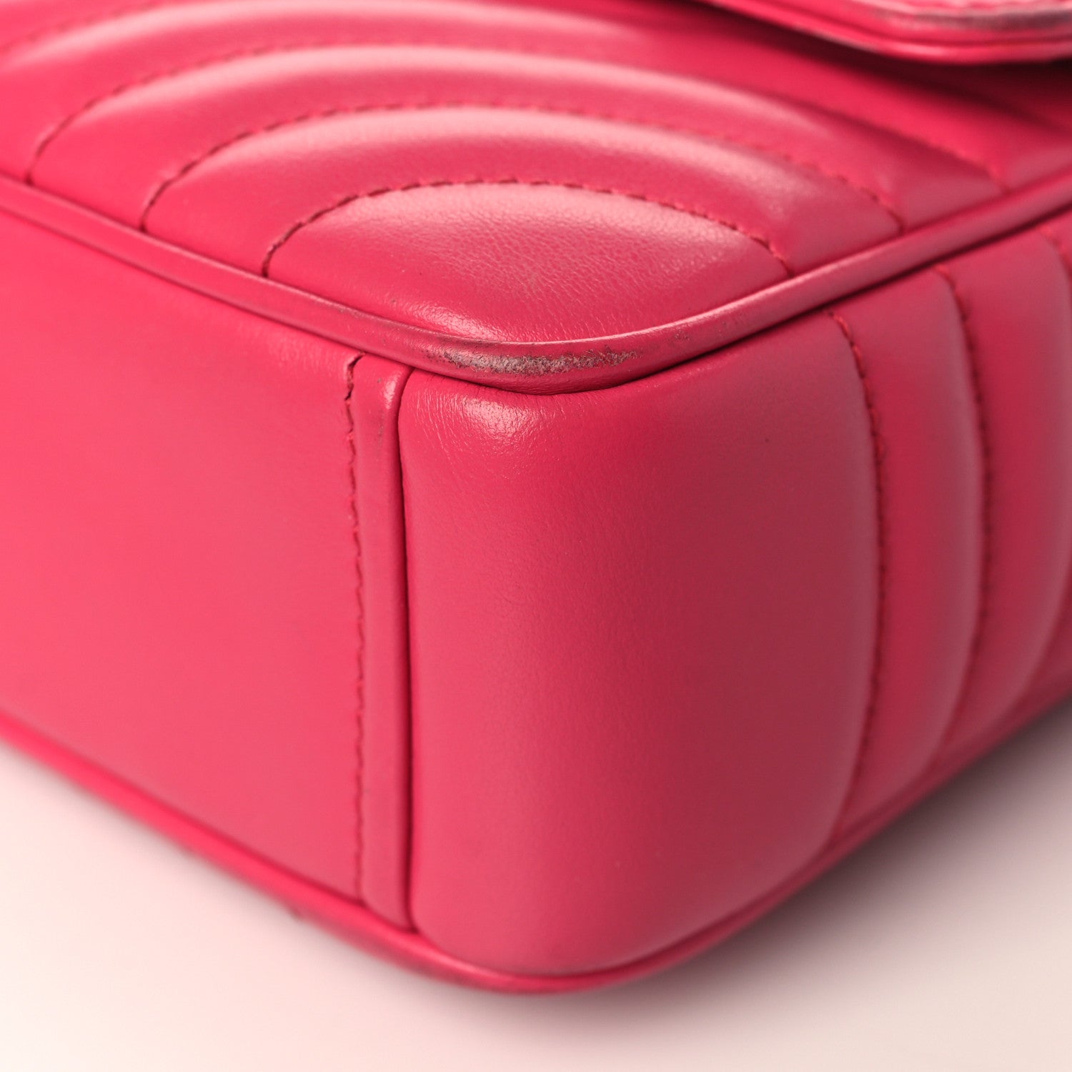 Prada Soft Calfskin Impunture Diagramme Medium Chain Flap Shoulder Bag Magenta 9 of 13
