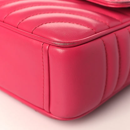 Prada Soft Calfskin Impunture Diagramme Medium Chain Flap Shoulder Bag Magenta 9 of 13