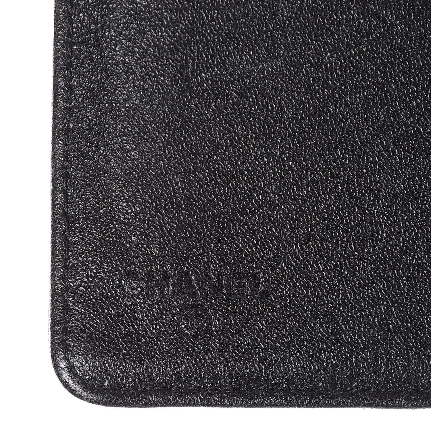 Chanel Shiny Goatskin Chevron Quilted Yen Wallet Black 6 of 15