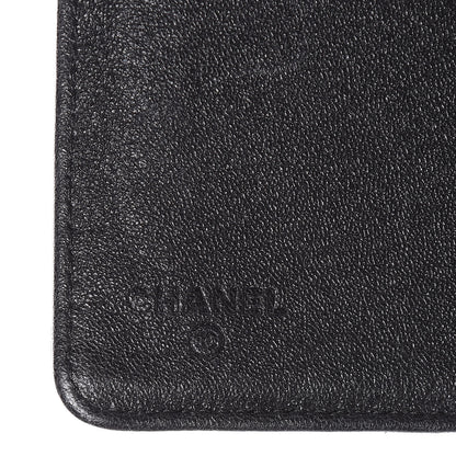 Chanel Shiny Goatskin Chevron Quilted Yen Wallet Black 6 of 15