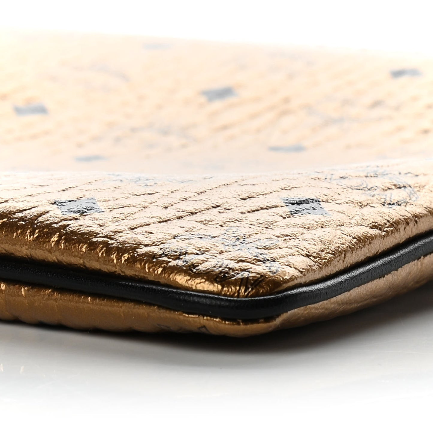 Metallic Visetos Medium Crossbody Pouch Gold