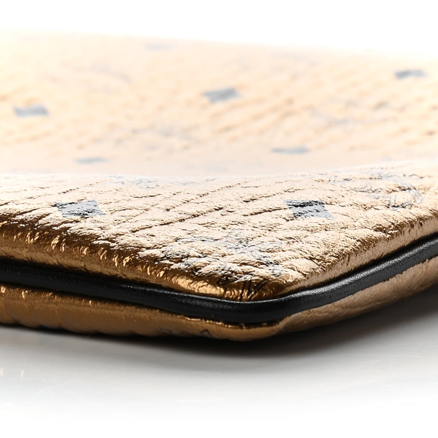 MCM Metallic Visetos Medium Crossbody Pouch Gold 10 of 11
