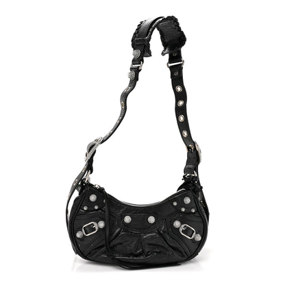 Balenciaga Agneau Arena Crystal Le Cagole Shoulder Bag XS Black 1 of 12