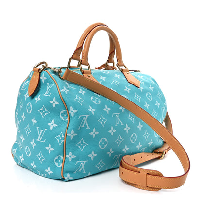 Louis Vuitton Calfskin Monogram Speedy P9 Bandouliere 40 Turquoise 4 of 11