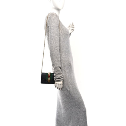 Gucci Calfskin Super Mini Sylvie Chain Shoulder Bag Black 2 of 10