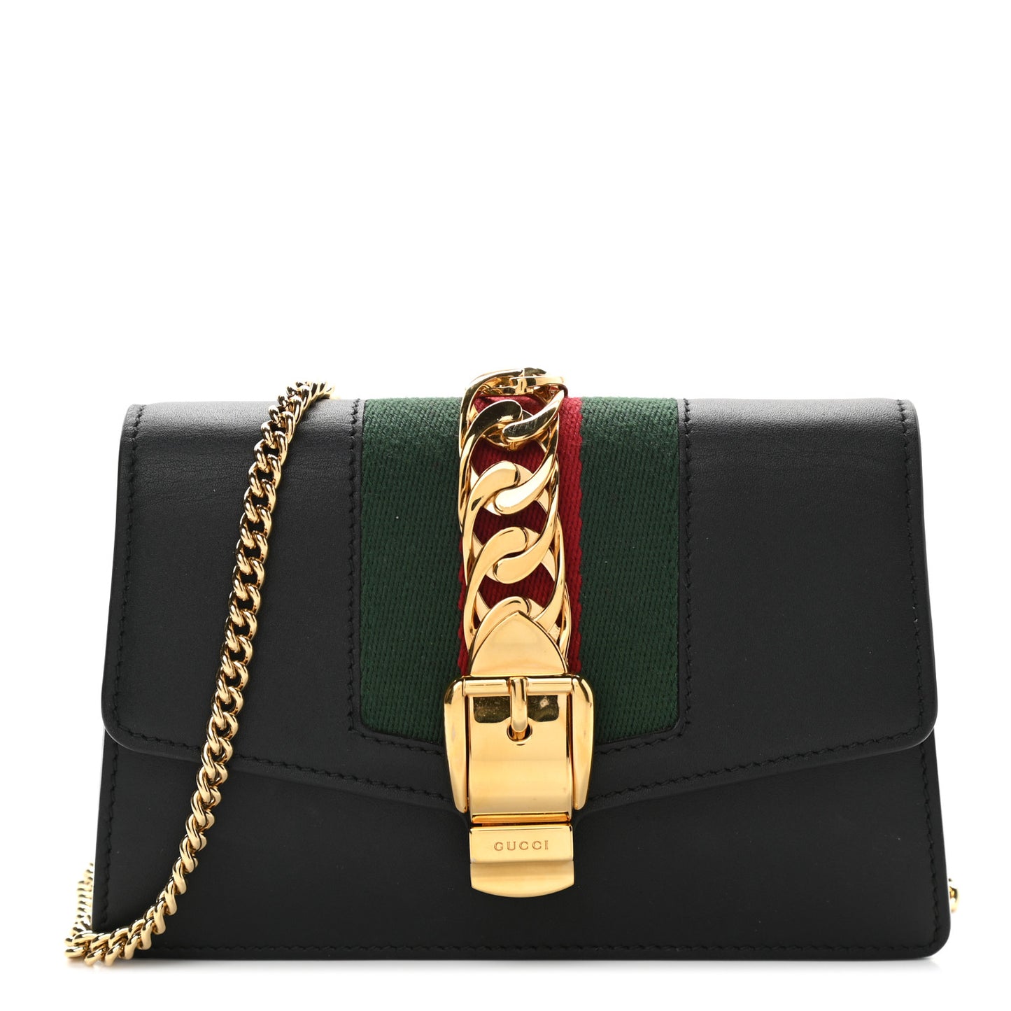 Calfskin Super Mini Sylvie Chain Shoulder Bag Black