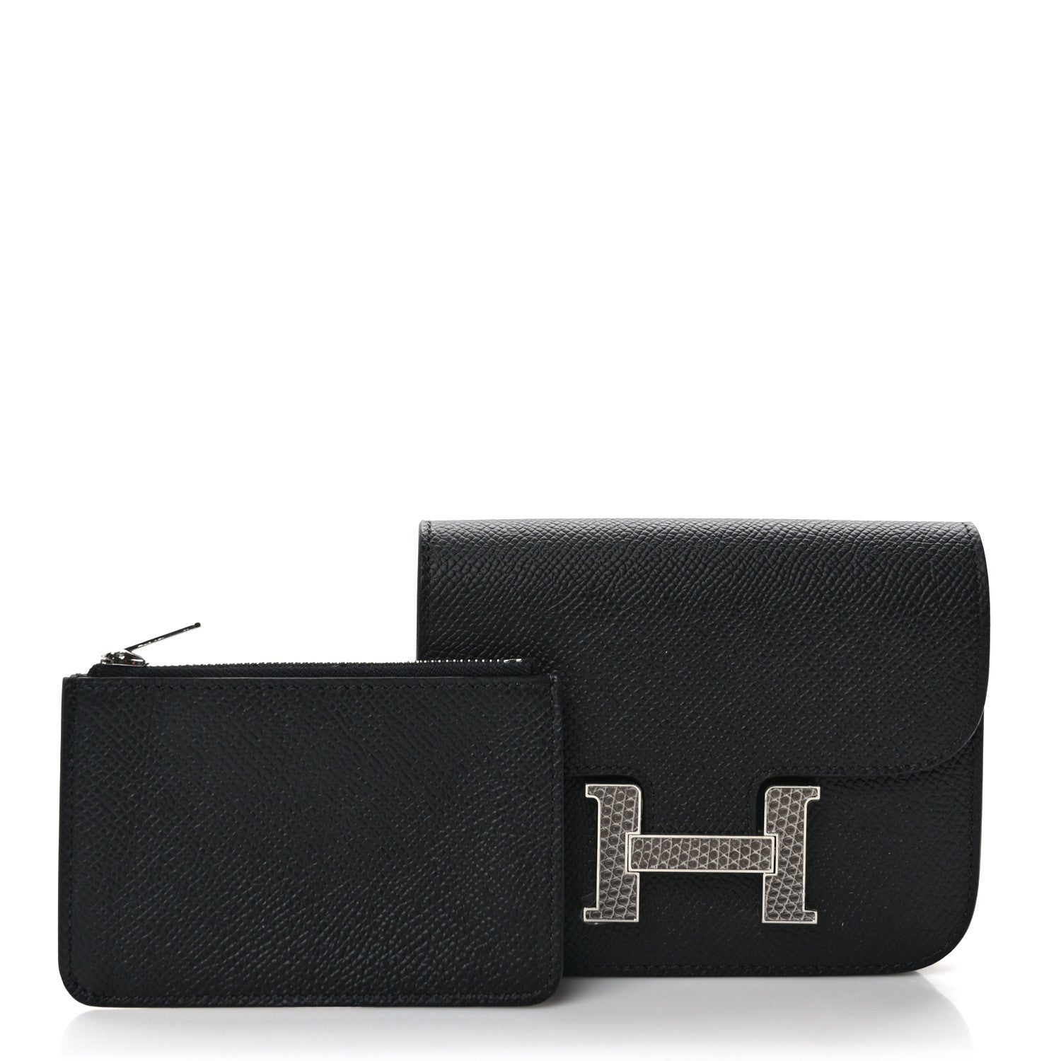 Hermes Epsom Lizard Constance Slim Wallet Black 3 of 8