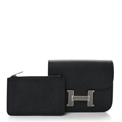 Hermes Epsom Lizard Constance Slim Wallet Black 3 of 8