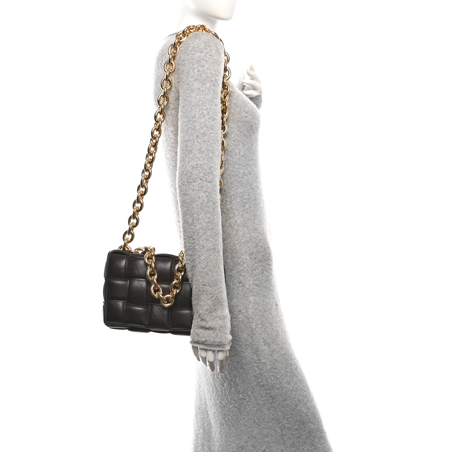 Lambskin Maxi Intreccio Padded Chain Cassette Crossbody Bag Fondant