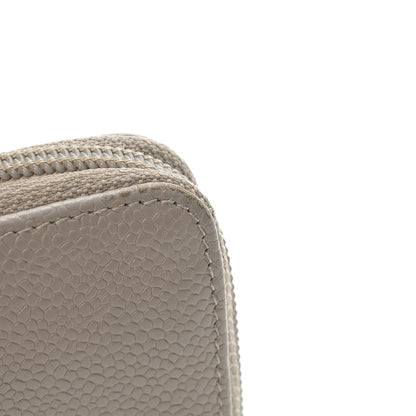 Chanel Caviar Large Timeless CC Gusset Zip Around Wallet Light Gray 11 of 14