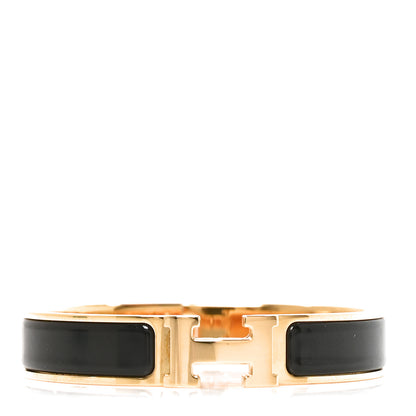 Hermes Enamel Narrow Clic Clac H Bracelet PM Black 1 of 5