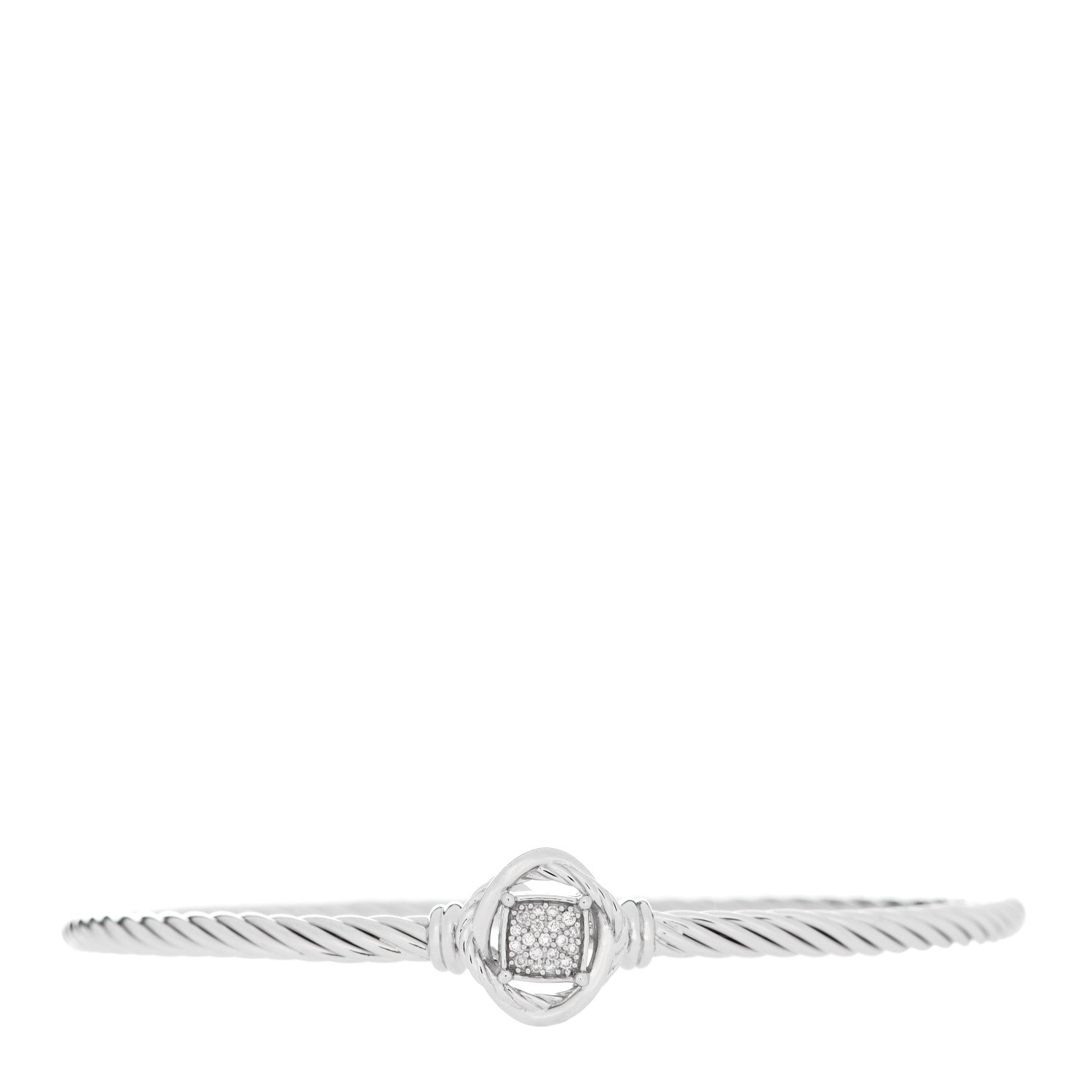 David Yurman Sterling Silver Diamond 3mm Infinity Bracelet 1 of 4