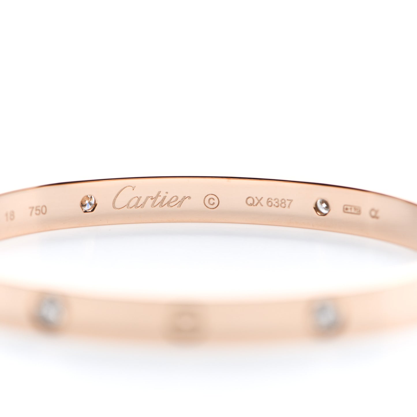 18K Pink Gold 4 Diamond LOVE Bracelet 18
