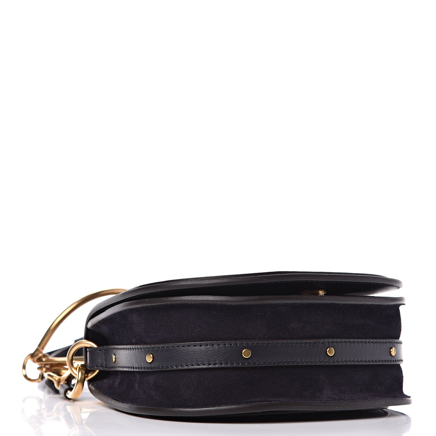 Calfskin Little Horses Embroidered Small Nile Bracelet Bag Full Blue