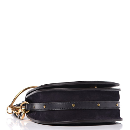 Chloe Calfskin Little Horses Embroidered Small Nile Bracelet Bag Full Blue 4 of 10