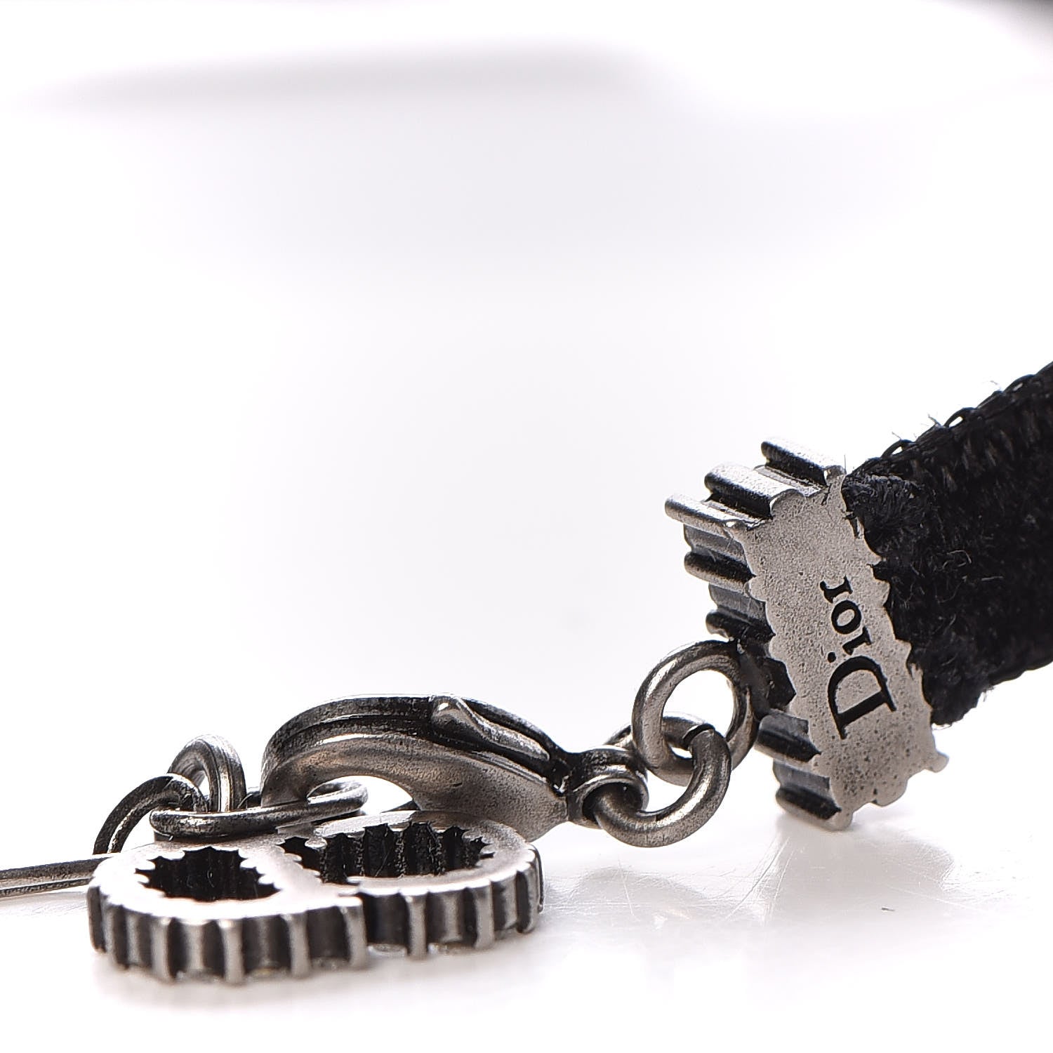 Christian Dior Velvet Crystal DIOR Choker Necklace Black 3 of 4