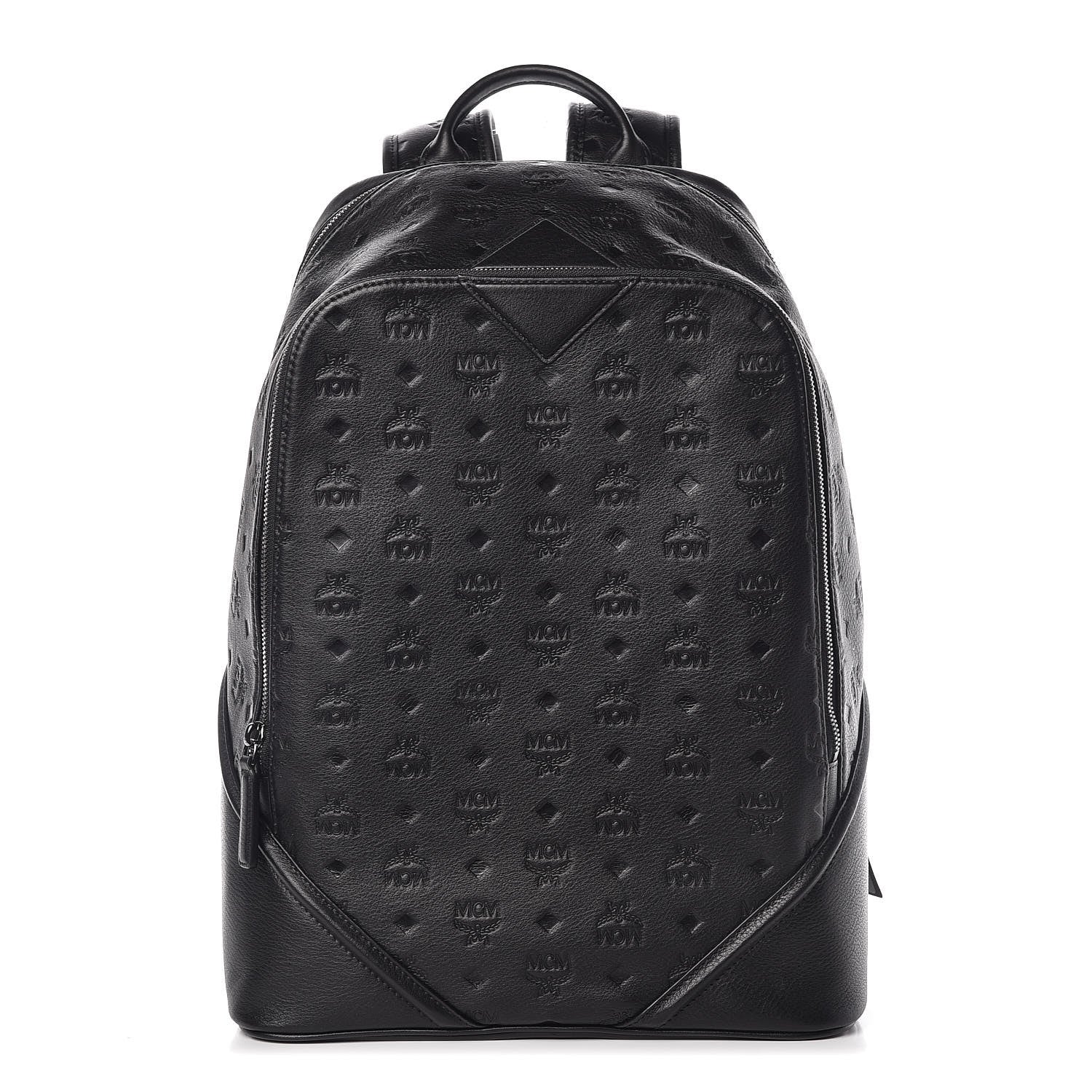 MCM Calfskin Ottomar Monogram Duke Backpack Black 1 of 9