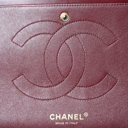 Chanel Lambskin Quilted Jumbo Double Flap Burgundy 15 of 16
