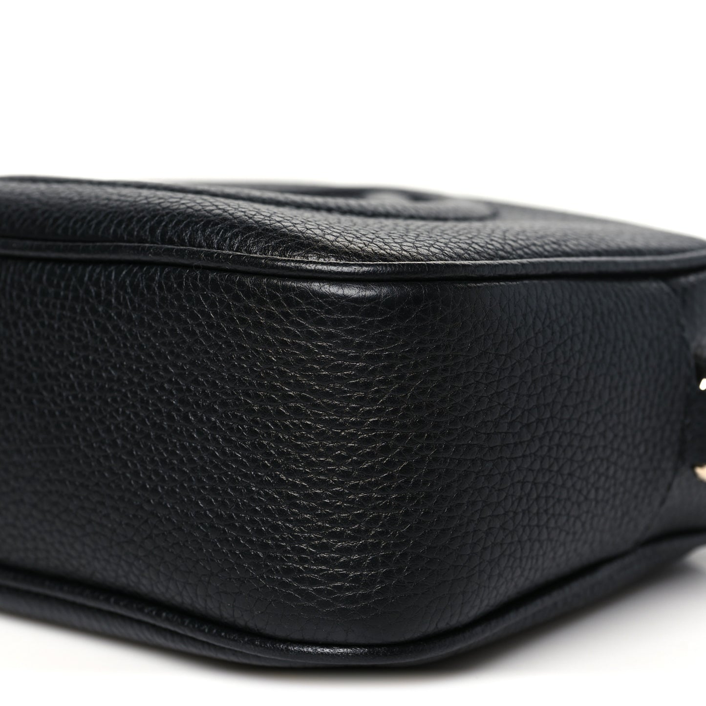 Pebbled Calfskin Small Soho Disco Bag Black