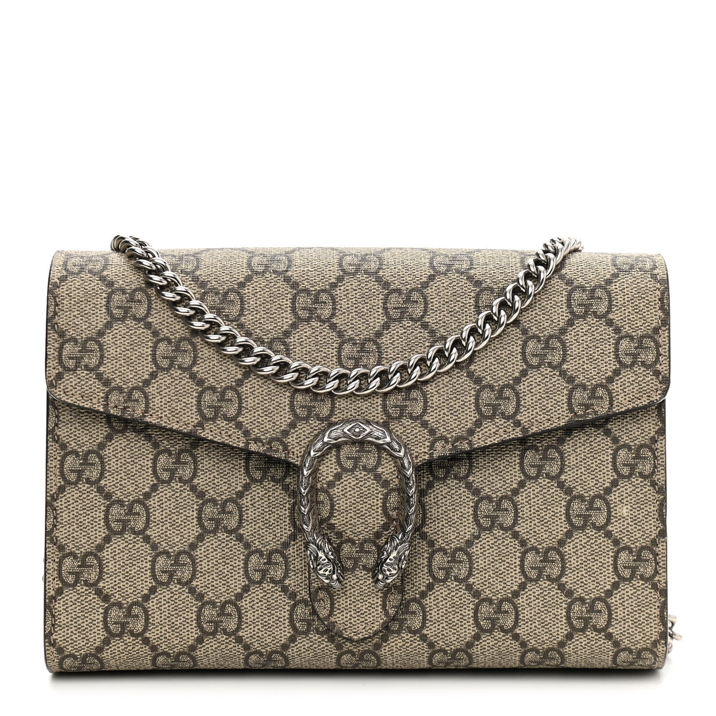 GG Supreme Monogram Mini Dionysus Chain Wallet Beige Taupe