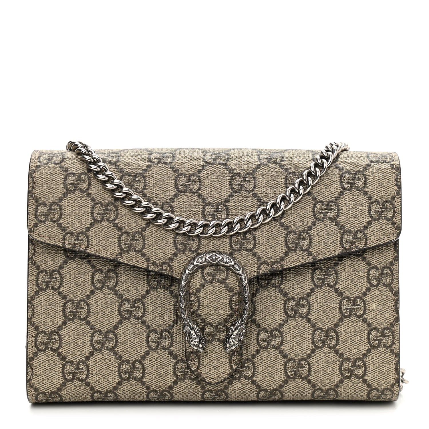 Gucci GG Supreme Monogram Mini Dionysus Chain Wallet Beige Taupe 1 of 10
