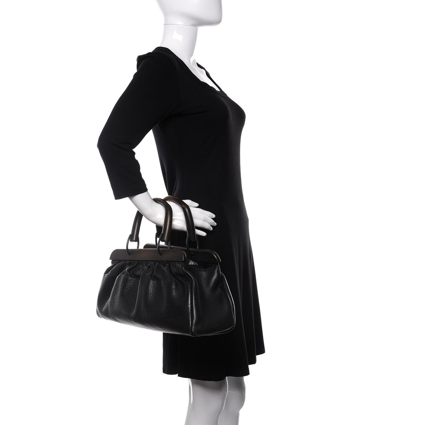 Buffalo Wood Handle Doctor Bag Black