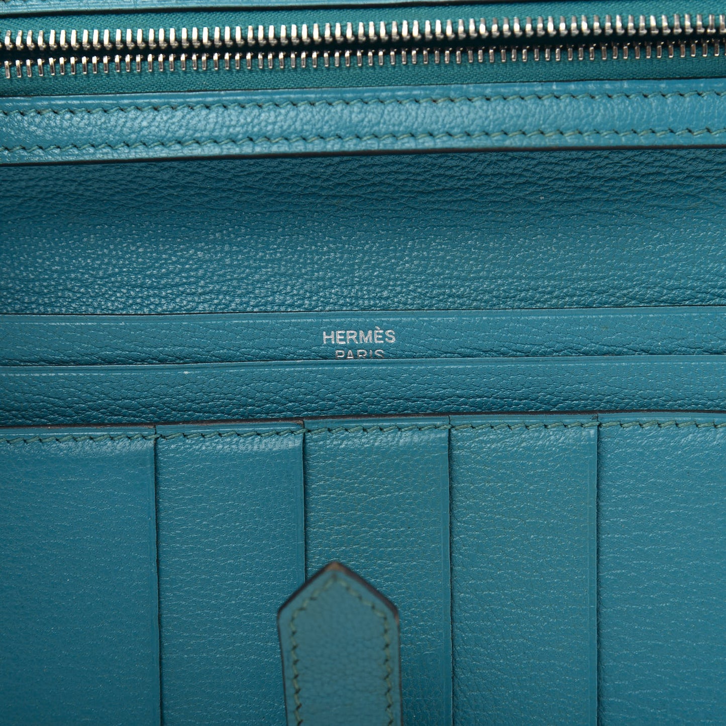 Chevre Mysore Bearn Gusset Wallet Turquoise