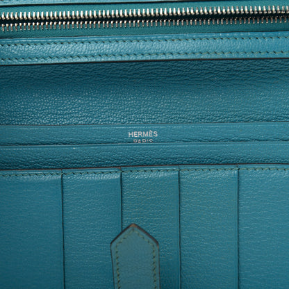 Hermes Chevre Mysore Bearn Gusset Wallet Turquoise 6 of 10