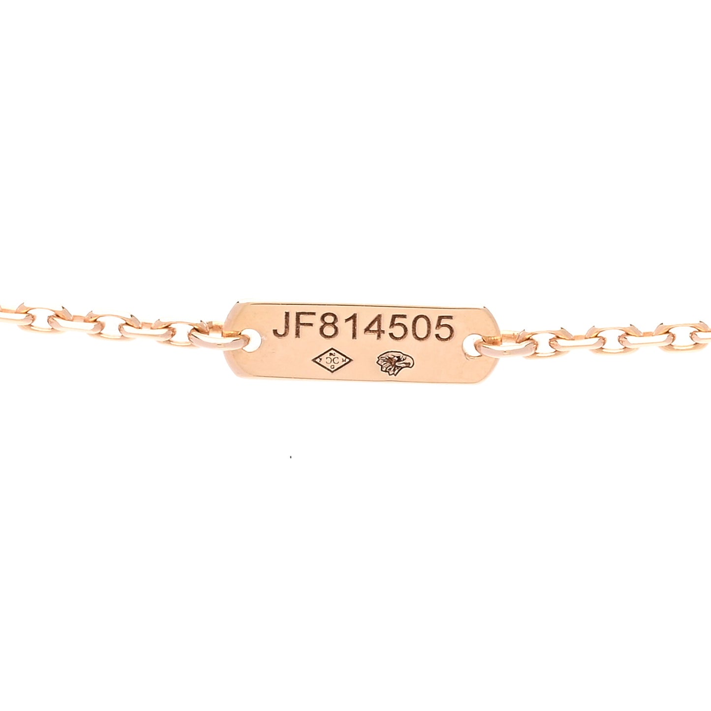 18K Rose Gold Diamond Vintage Alhambra Pendant Necklace