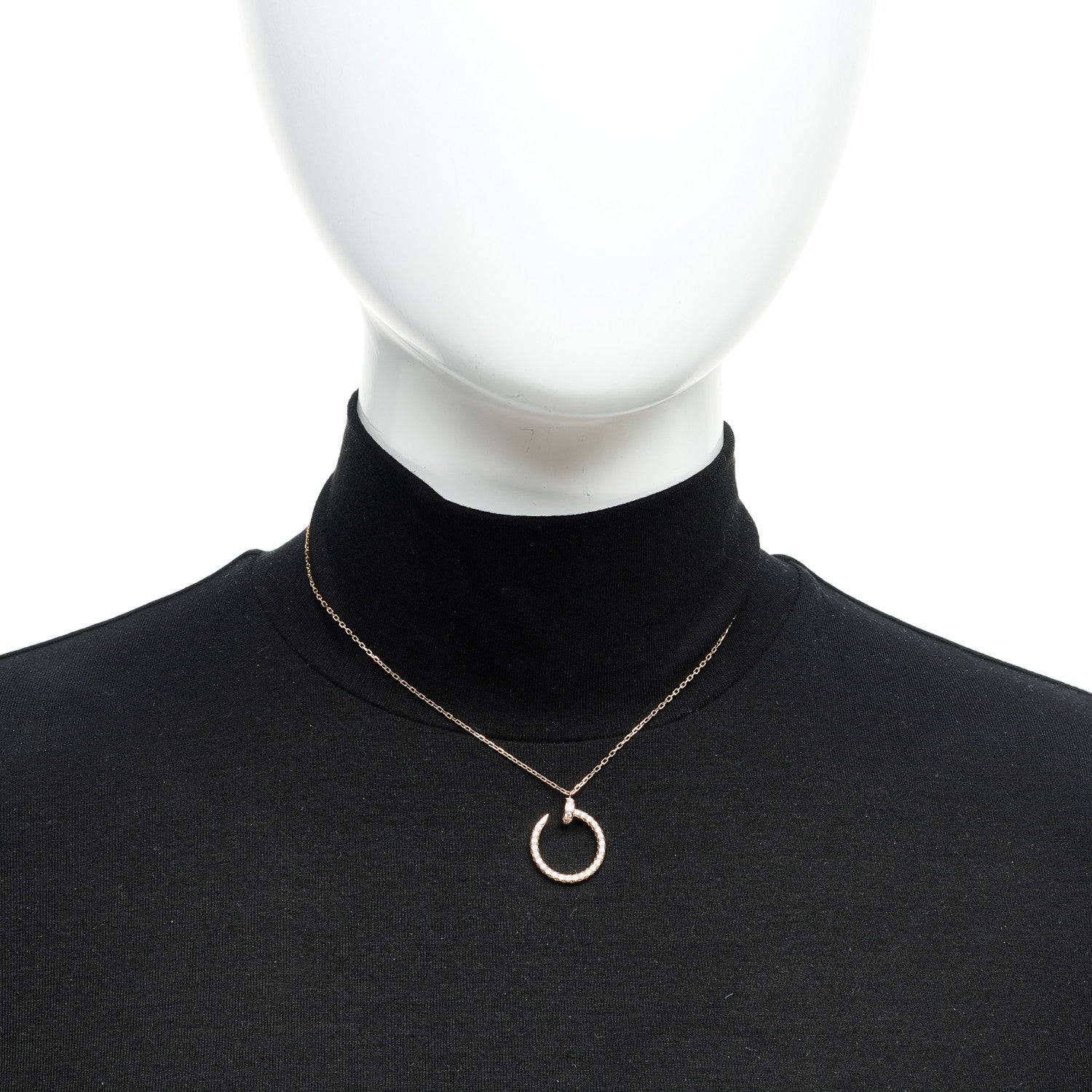 Cartier 18K Pink Gold Diamond Juste Un Clou Paved Pendant Necklace 2 of 6