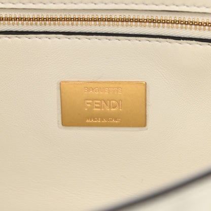 Fendi Nappa Small FF Embossed Midi Chain Baguette White 6 of 10