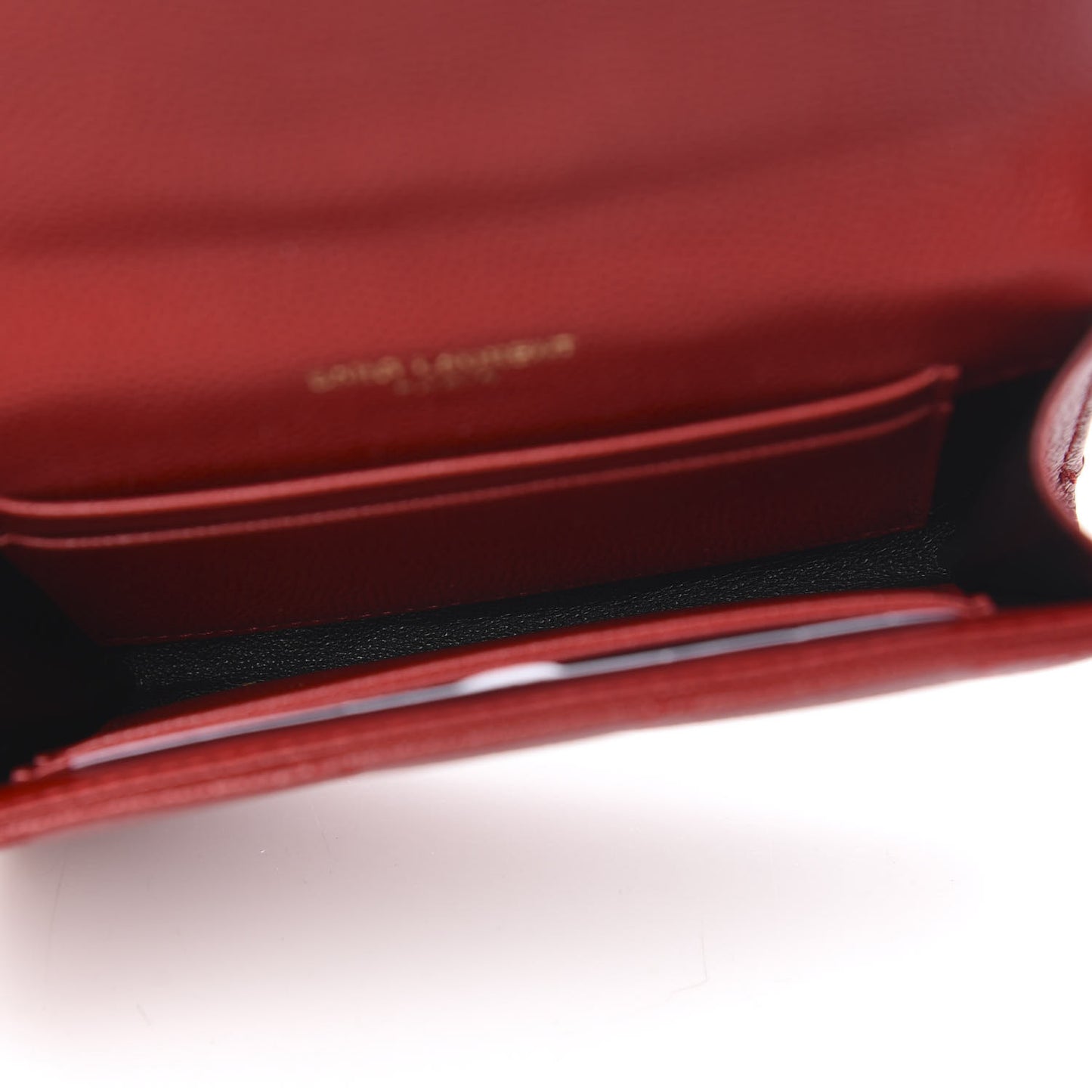 Grain De Poudre Matelasse Chevron Small Monogram Envelope Wallet New Red
