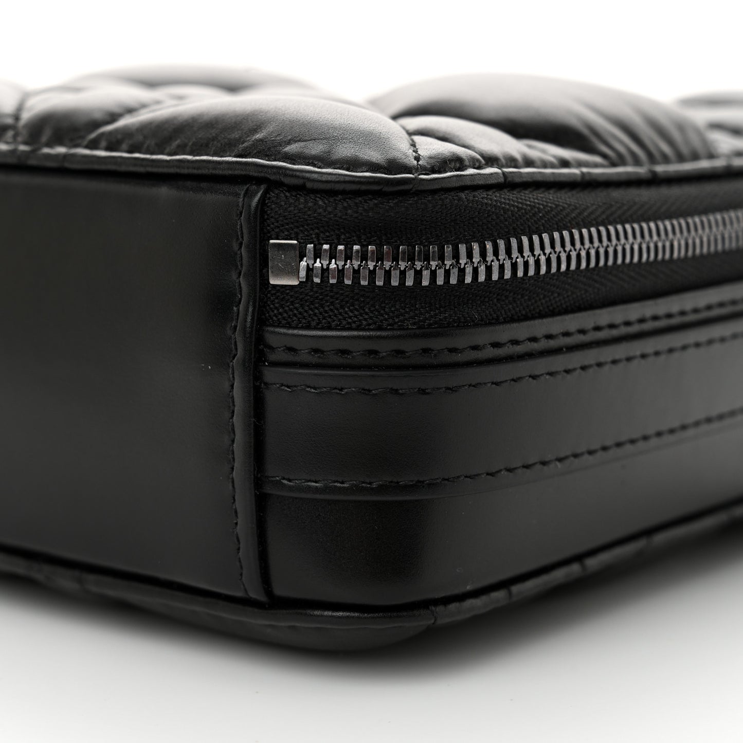 Calfskin Macrocannage Caro Box Bag Black
