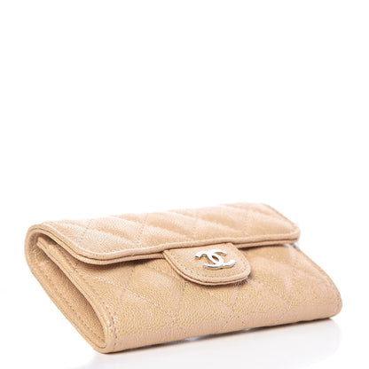 Chanel Iridescent Caviar Quilted Flap Card Holder Beige 4 of 9