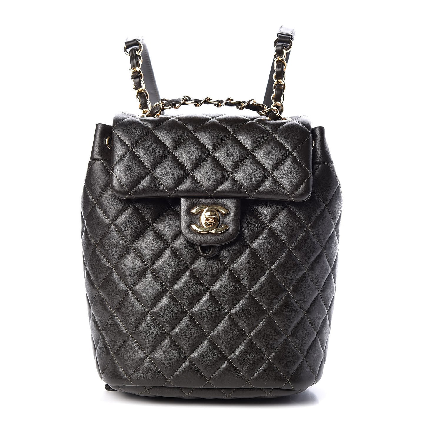 Calfskin Quilted Mini Urban Spirit Backpack Dark Brown