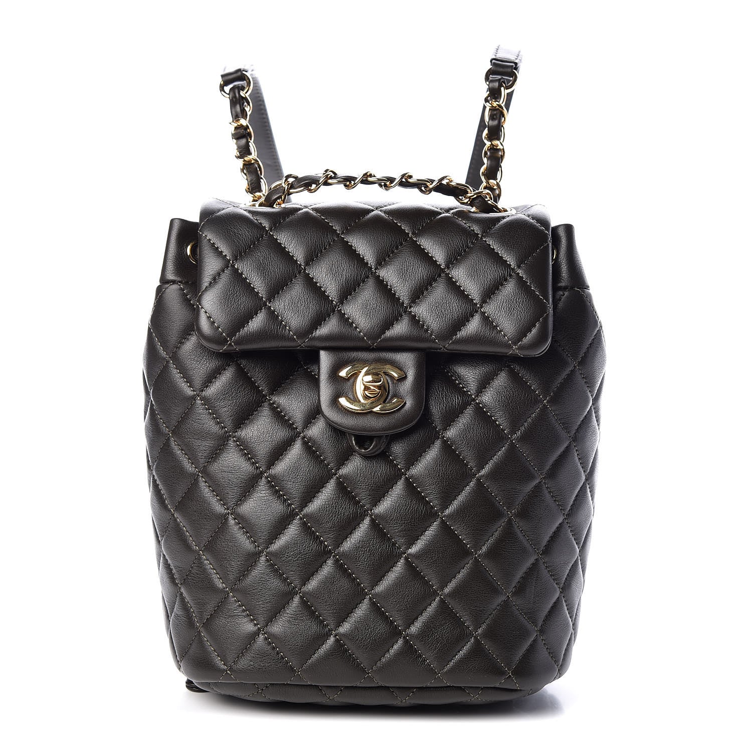 Chanel Calfskin Quilted Mini Urban Spirit Backpack Dark Brown 1 of 10