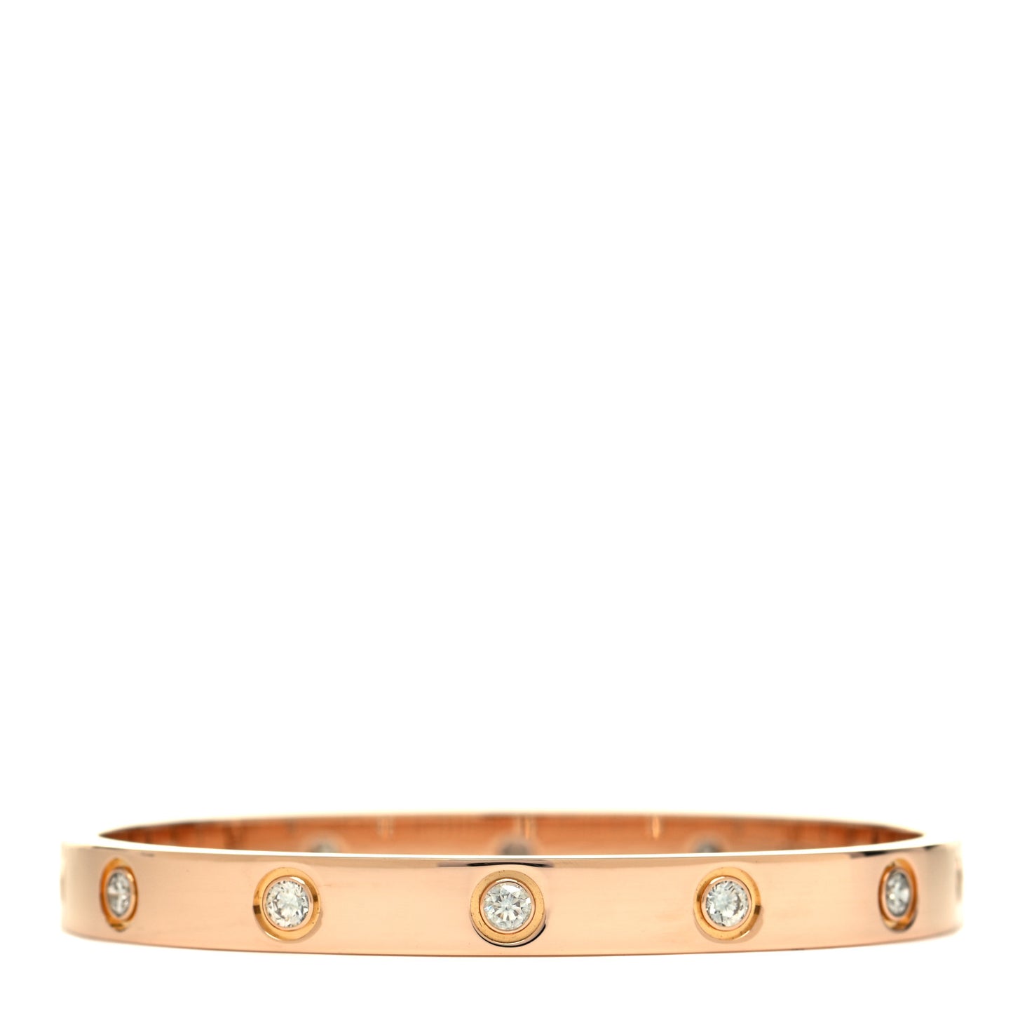 18K Pink Gold 10 Diamond LOVE Bracelet 16