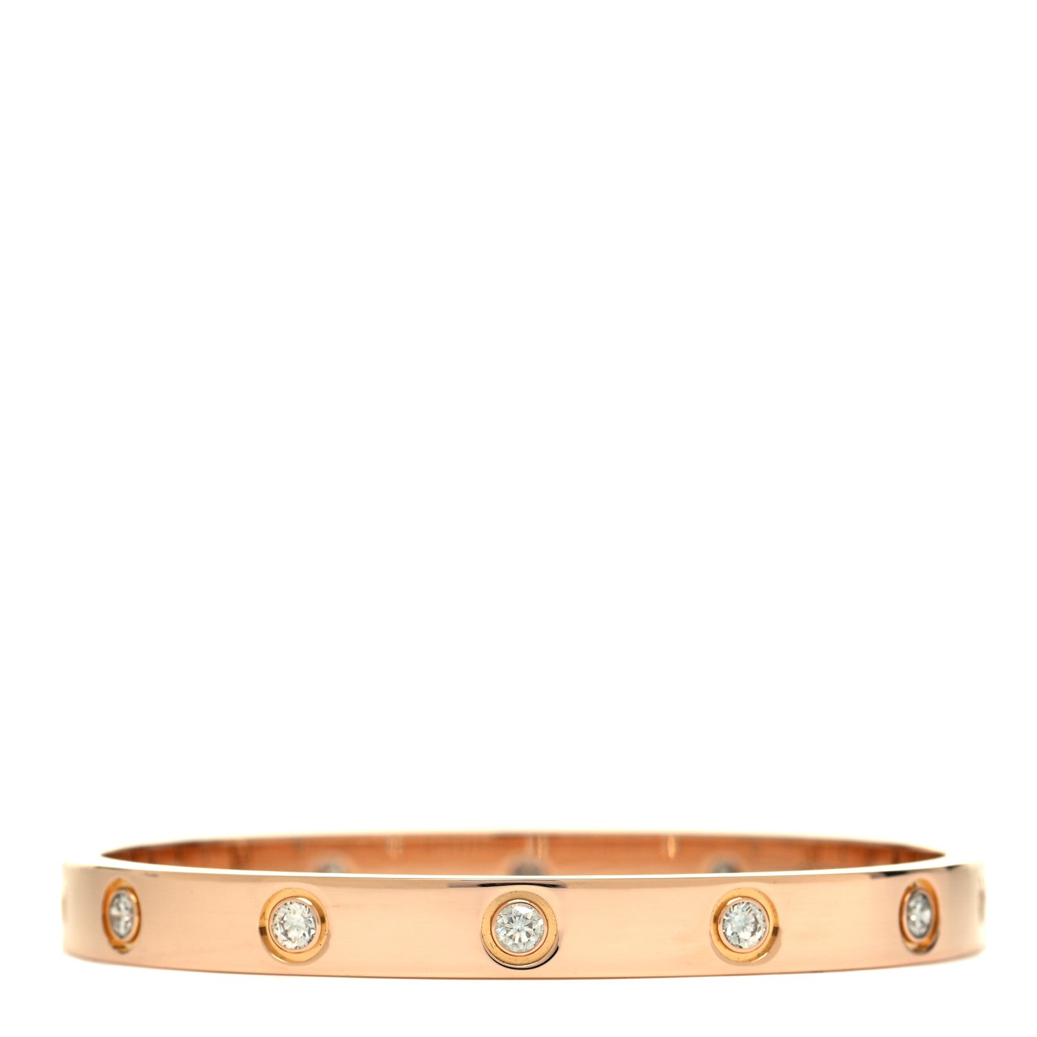 Cartier 18K Pink Gold 10 Diamond LOVE Bracelet 16 3 of 5