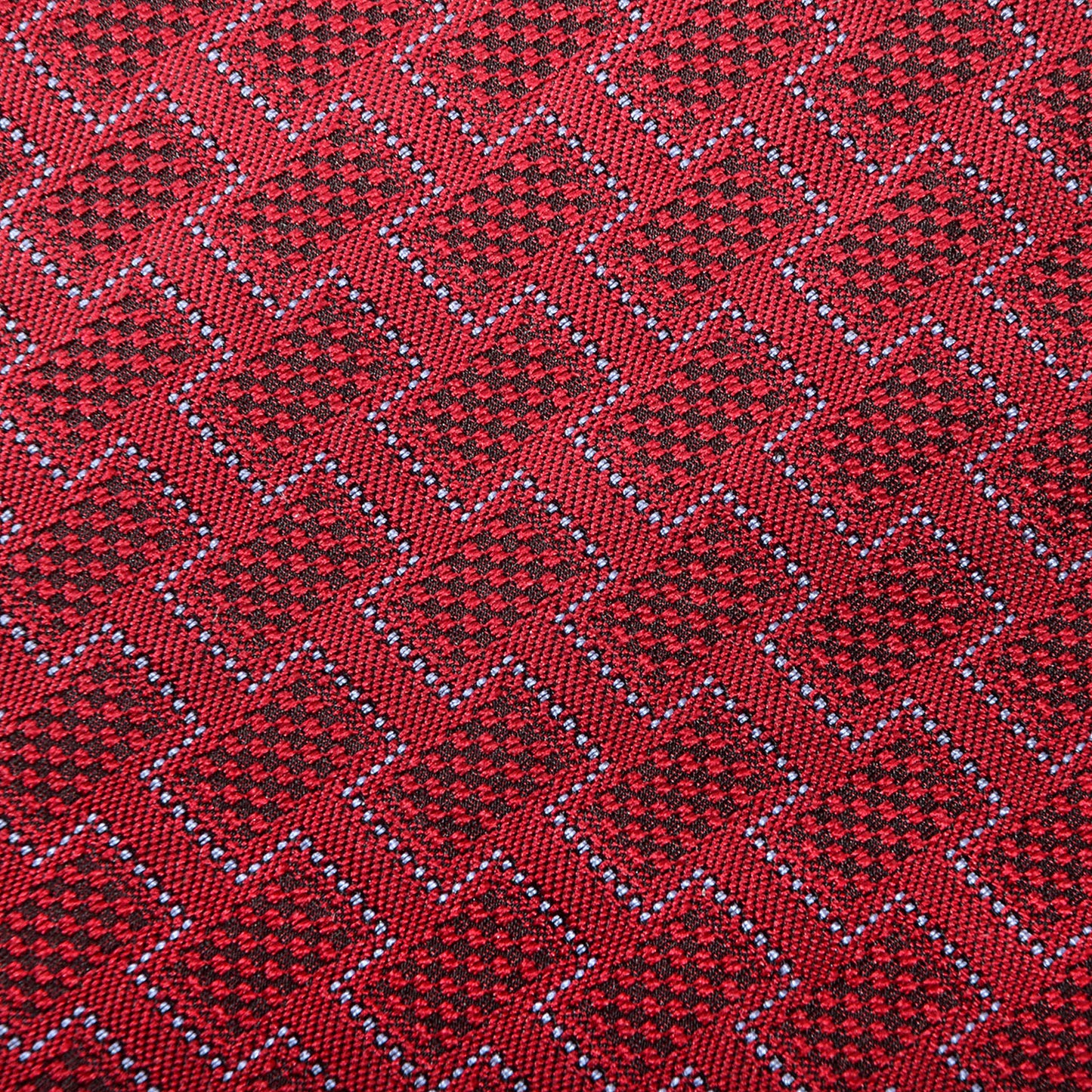 Mens Heavy Silk Twill Woven Geometric Neck Tie Red