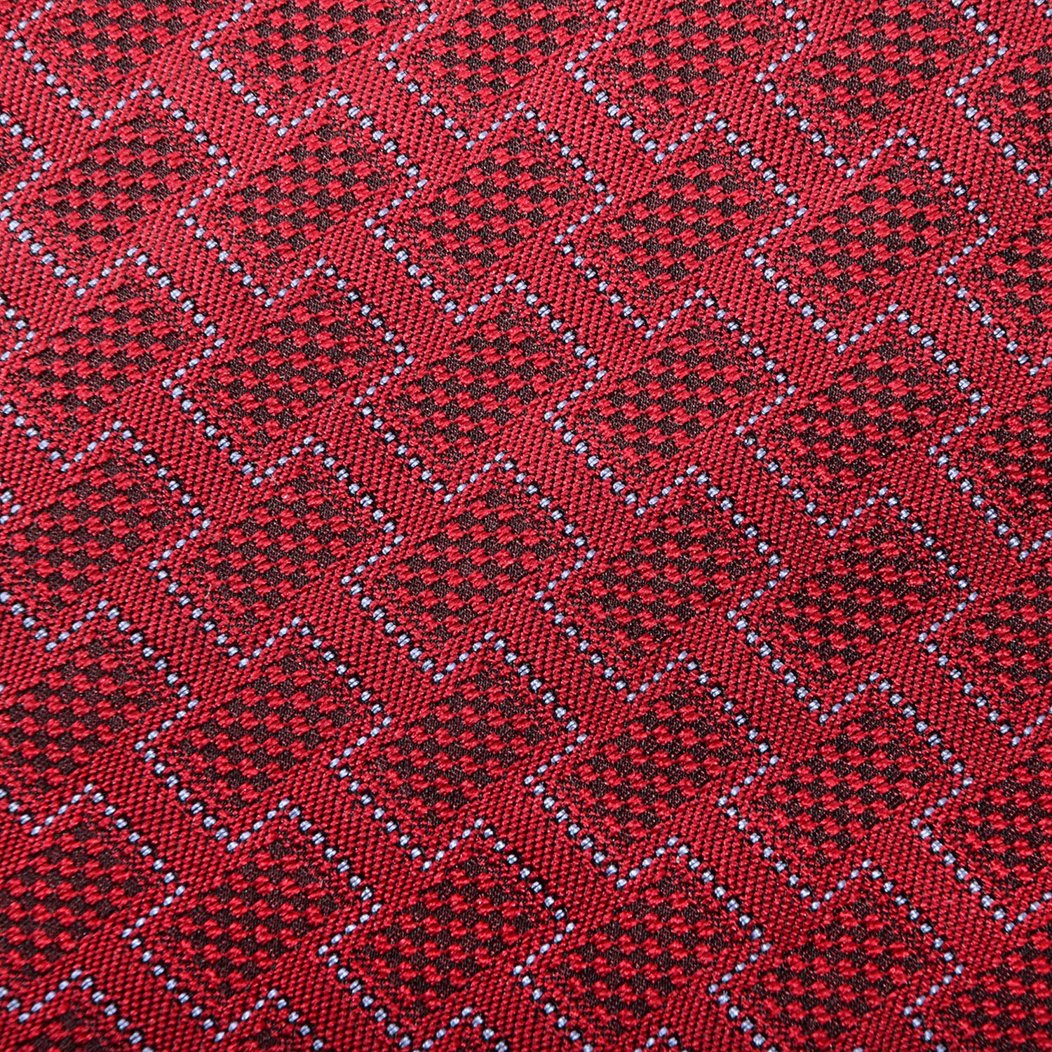Hermes Mens Heavy Silk Twill Woven Geometric Neck Tie Red 3 of 6