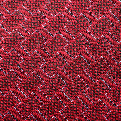 Hermes Mens Heavy Silk Twill Woven Geometric Neck Tie Red 3 of 6