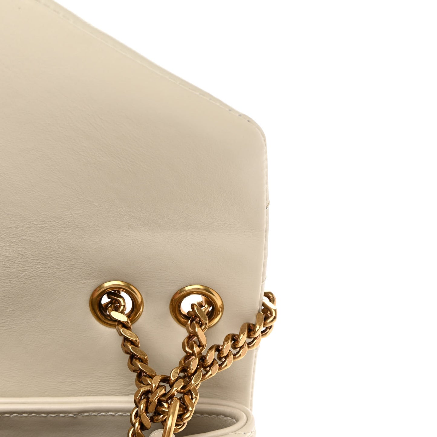 Calfskin Y Quilted Monogram Small Loulou Chain Satchel Crema Soft