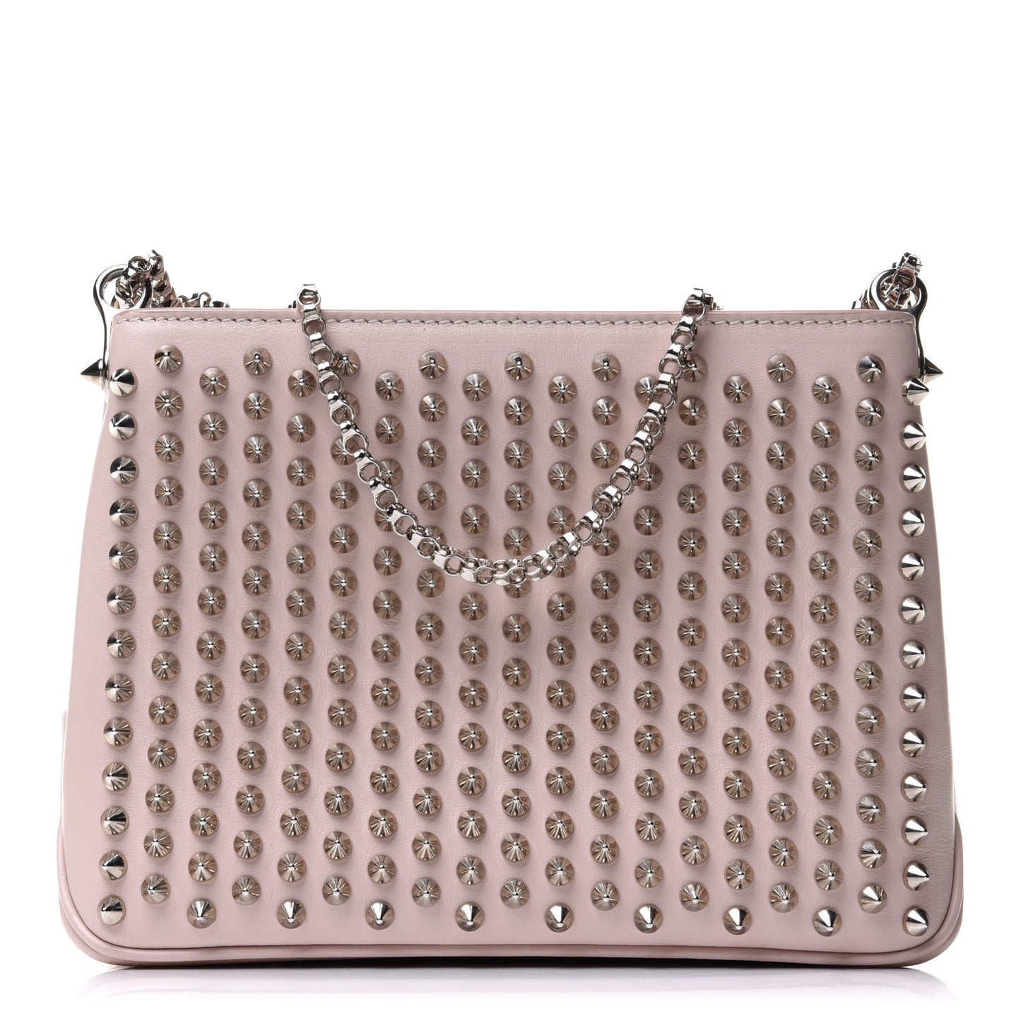 Calfskin Small Triloubi Paris Spikes Chain Bag Ballerina Silver
