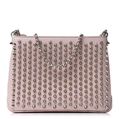 Christian Louboutin Calfskin Small Triloubi Paris Spikes Chain Bag Ballerina Silver 1 of 12